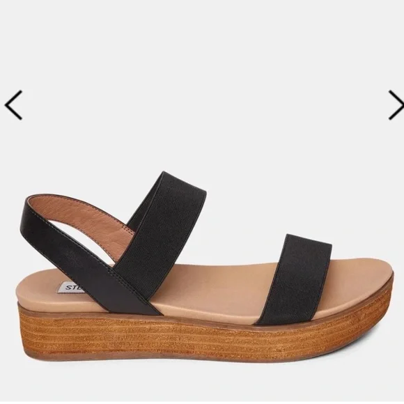 Steve Madden Agile Black Platform Sandals - Picture 2 of 6